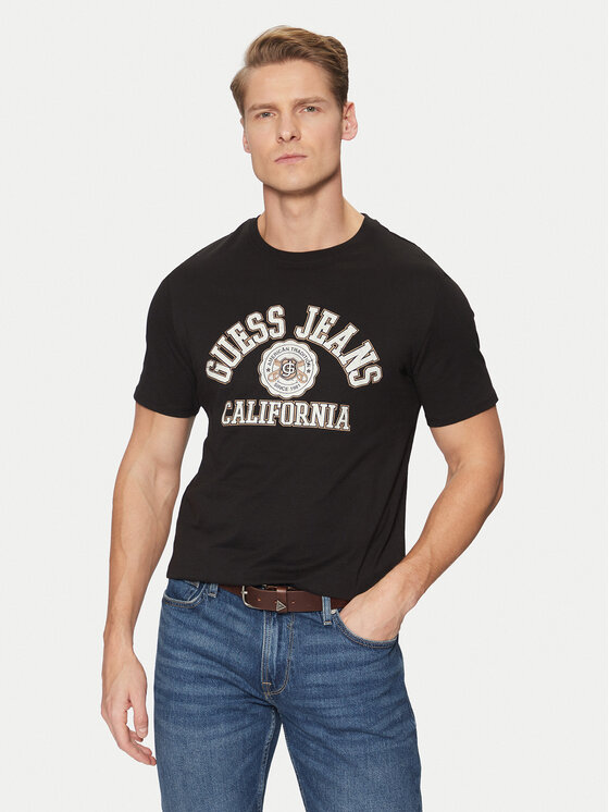 Guess Jeans Guess Jeans Marškinėliai M5RI80 K8HM0 Juoda Slim Fit
