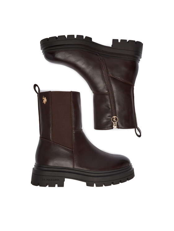 U.S. Polo Assn. Μποτάκια U.S. Polo Assn. EO-SVETA003W/GYE1 Καφέ