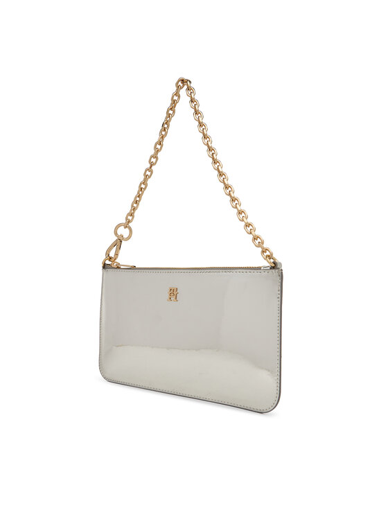 Tommy Hilfiger Kabelka Tommy Hilfiger Th Icon Chain Shoulder Pouch Met AW0AW18219 Strieborná
