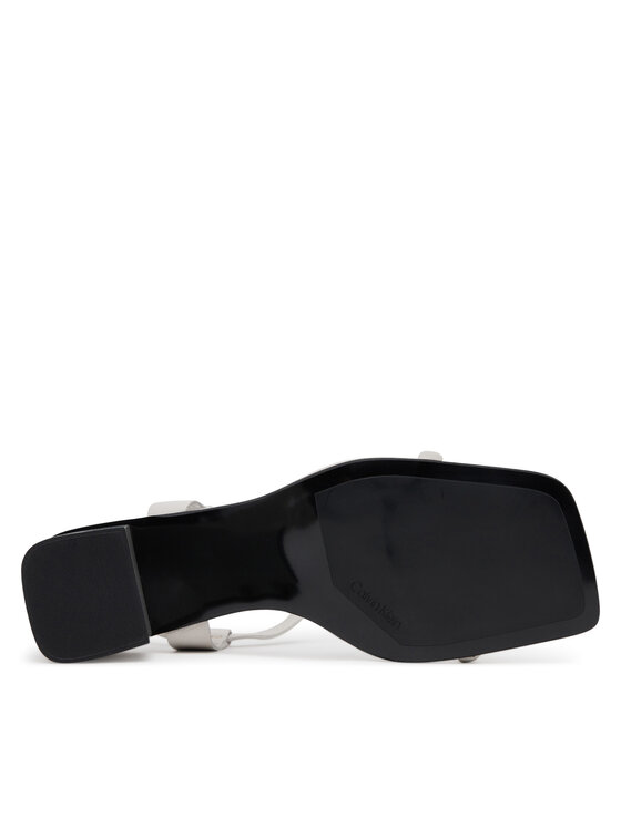 Calvin Klein Sandali Calvin Klein Block Heel Sandal 75 Lth HW0HW02650 Grigio