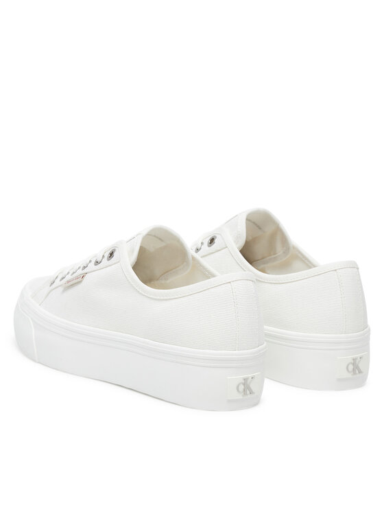 Calvin Klein Jeans Tenisky Calvin Klein Jeans Vulc Flatform Ctn Logo Tag YW0YW01838 Biela