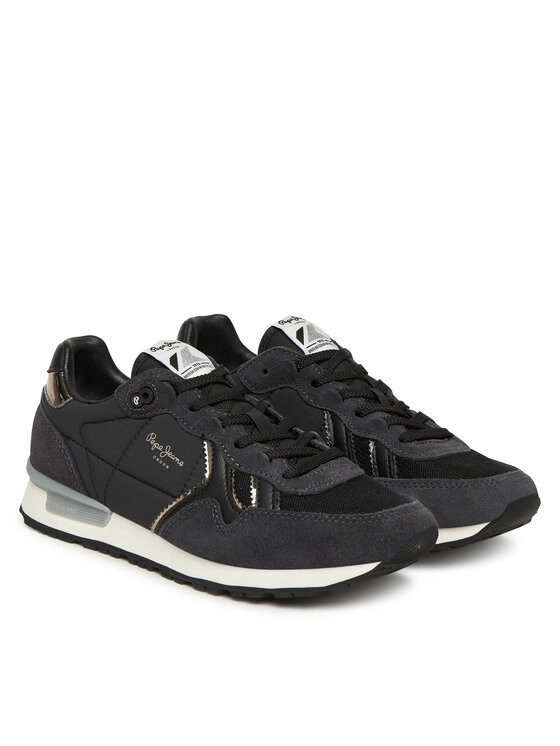 Pepe Jeans Sneakersy Pepe Jeans Brit Mirror W PLS400004 Czarny