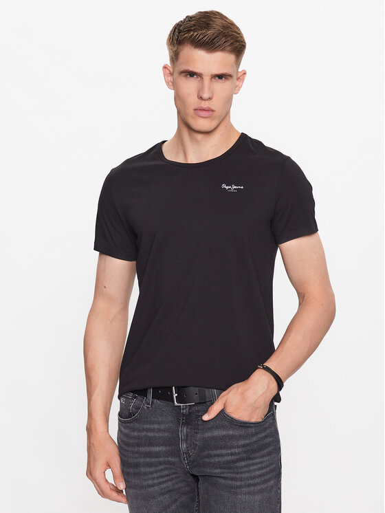 Pepe Jeans Pepe Jeans Komplet t-shirt majic﻿ Pepe Tshirt 2P PMU10976 Črna Regular Fit