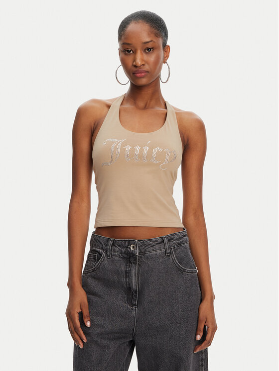 Juicy Couture Juicy Couture Топ Tied JCWCT125306 Бежевий Slim Fit