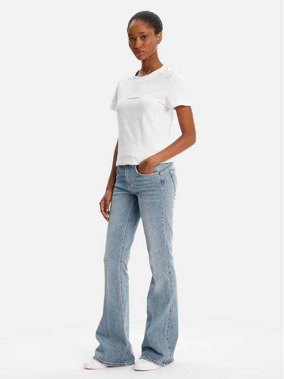 Calvin Klein Jeans Calvin Klein Jeans Marškinėliai Monologo J20J223563 Balta Slim Fit