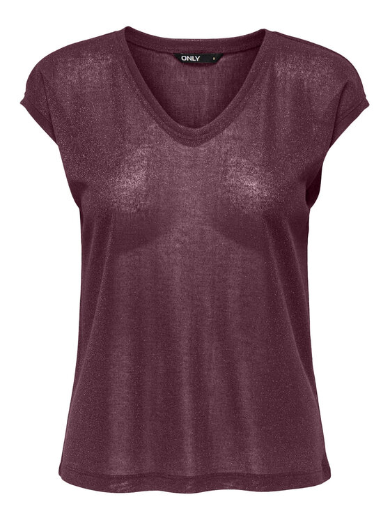 ONLY ONLY T-shirt Silvery 15136069 Bordeaux Loose Fit
