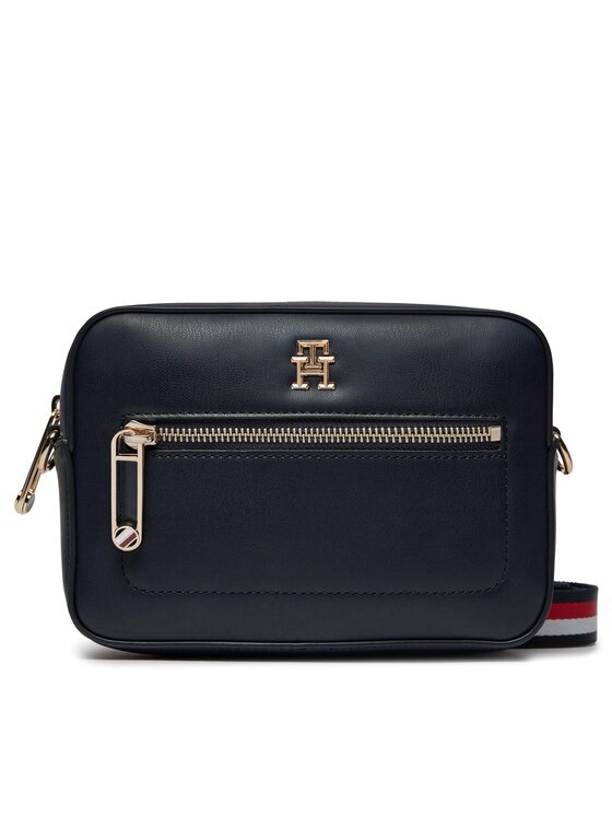 Tommy Hilfiger Дамска чанта Tommy Hilfiger Iconic Tommy Camera Bag Corp AW0AW15864 Тъмносин