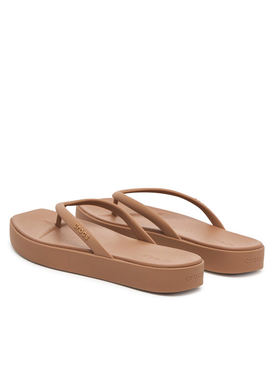 Crocs Japonki Crocs Miami Square Flatform Flip 214161 Kremowy