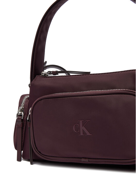 Calvin Klein Дамска чанта Calvin Klein Pocket Nylon Bag W/ Strap LV04F3132G Бордо