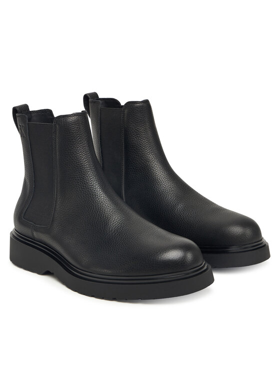 Calvin Klein Μποτάκια με λάστιχο Calvin Klein Combat Ess Chelsea Boot Lth YM0YM01374 Μαύρο