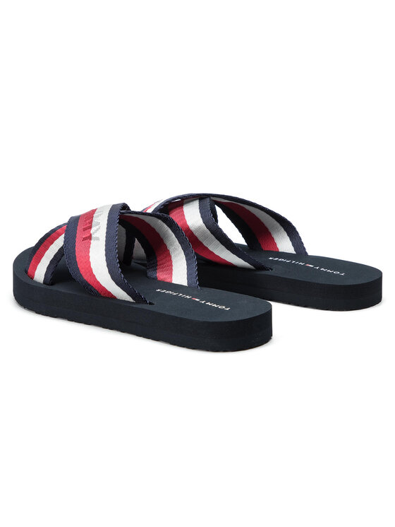 Tommy Hilfiger Šľapky Tommy Hilfiger Colorful Tommy Slide Sandal FW0FW04242 Tmavomodrá