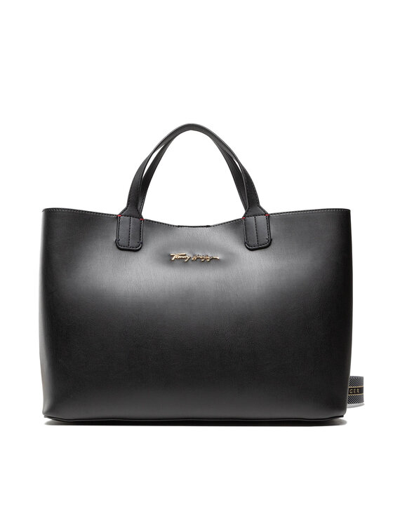 Tommy Hilfiger Bolso Tommy Hilfiger Iconic Tommy Satchel Sign AW0AW11103 Negro