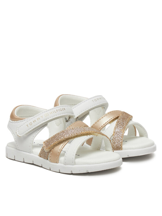 Tommy Hilfiger Sandały Tommy Hilfiger Velcro Sandal T1A2-33770-0273 M Biały