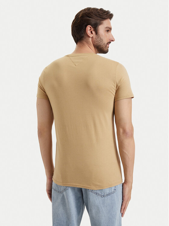 Tommy Jeans Tommy Jeans Camiseta DM0DM04411 Beis Slim Fit