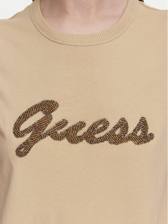 Guess Guess T-Shirt W6YI29 K4348 Μπεζ Regular Fit