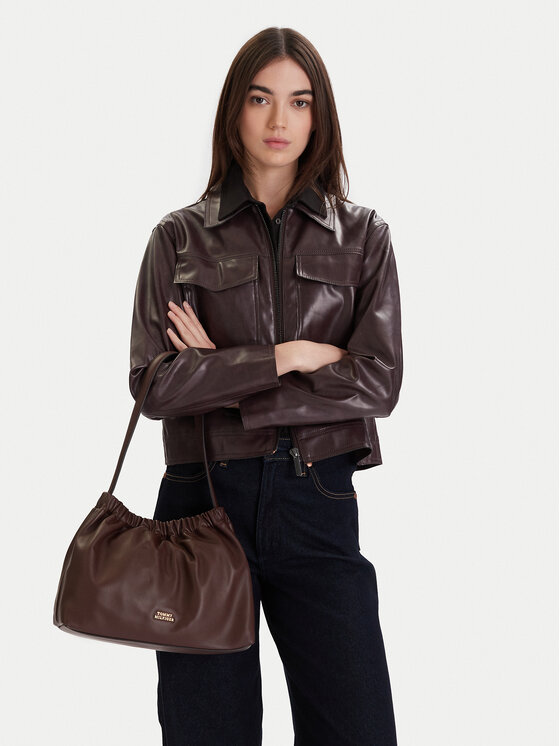 Tommy Hilfiger Rankinė Tommy Hilfiger Soft Leather Shoulder Bag AW0AW18307 Vyšninė