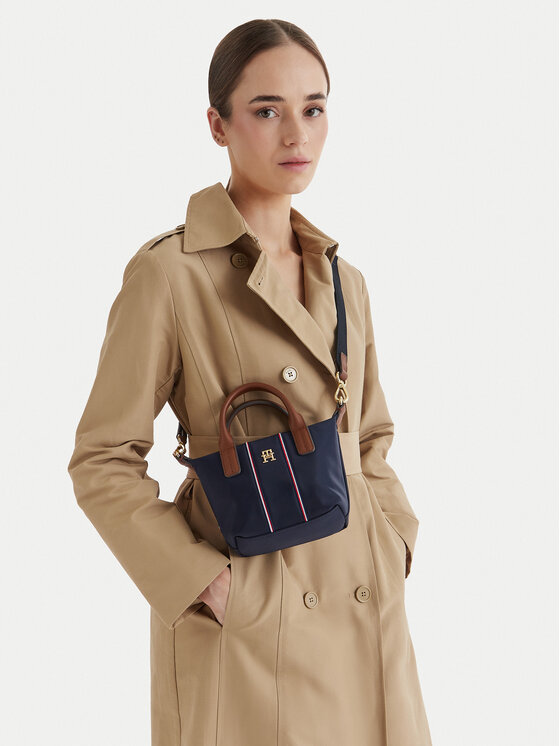 Tommy Hilfiger Táska Tommy Hilfiger Popette Micro Tote Corp AW0AW18552 Sötétkék