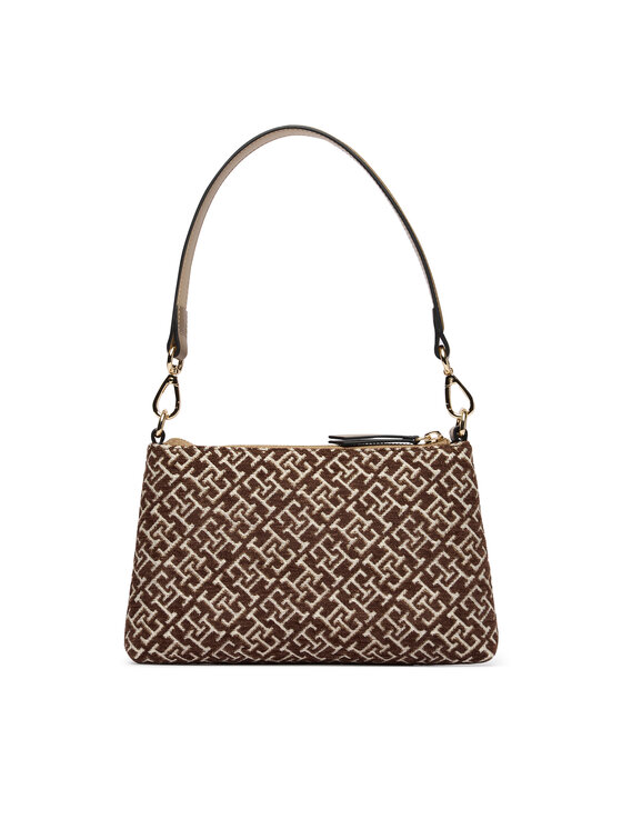 Tommy Hilfiger Geantă Tommy Hilfiger Th Jacquard Mini Shoulder Bag AW0AW19006 Maro