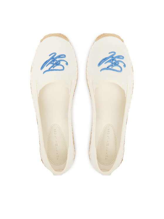 Tommy Hilfiger Espadryle Tommy Hilfiger Th Script Summer Espadrille FW0FW09240 Biały