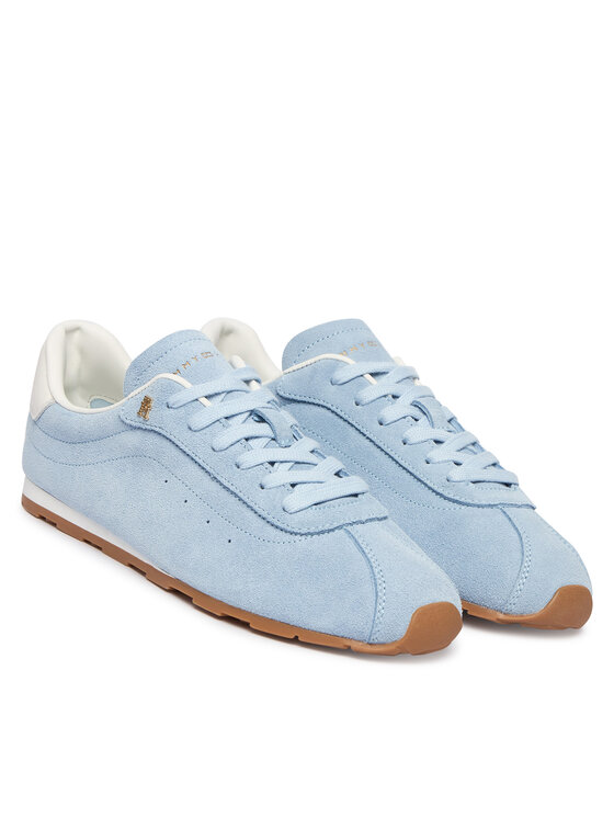 Tommy Hilfiger Superge Tommy Hilfiger Th Bella Low Runner Suede FW0FW09189 Svetlo modra