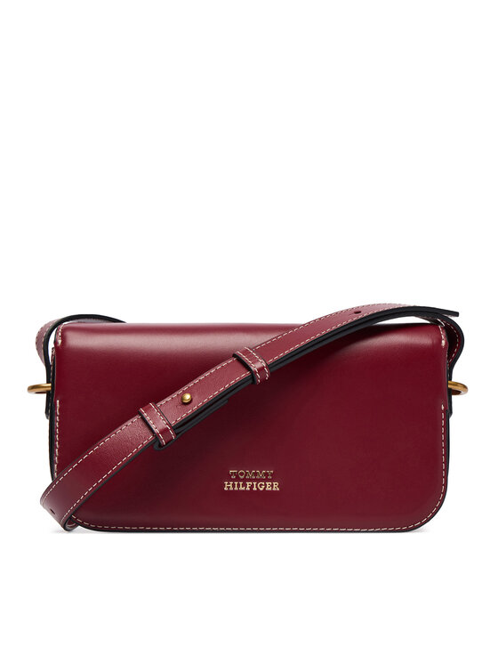 Tommy Hilfiger Geantă Tommy Hilfiger Th Script Flap Crossover AW0AW18399 Vișiniu
