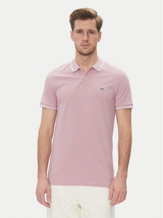 Lee Lee Polo majica Pique 112363856 Vijolična Regular Fit