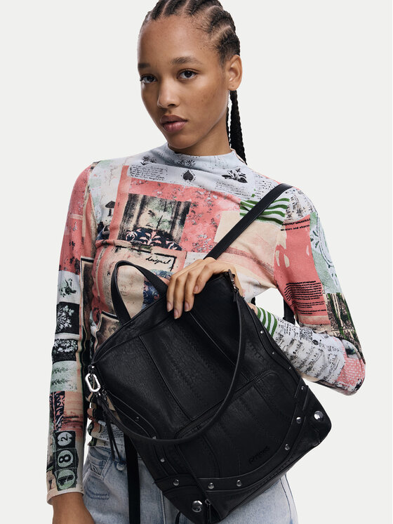 Desigual Ruksak Desigual Embro Patch Pretoria 25WAKP24 Čierna