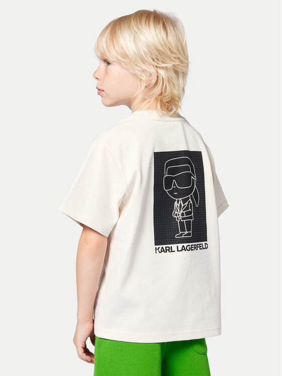Karl Lagerfeld Kids Karl Lagerfeld Kids Majica Z30440 D Bela Regular Fit