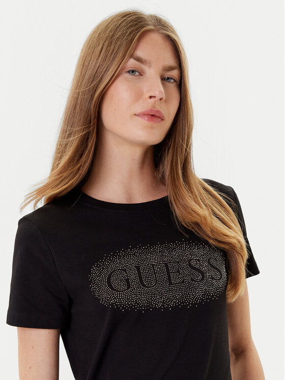 Guess Guess Футболка V5YI08 J1314 Чорний Regular Fit