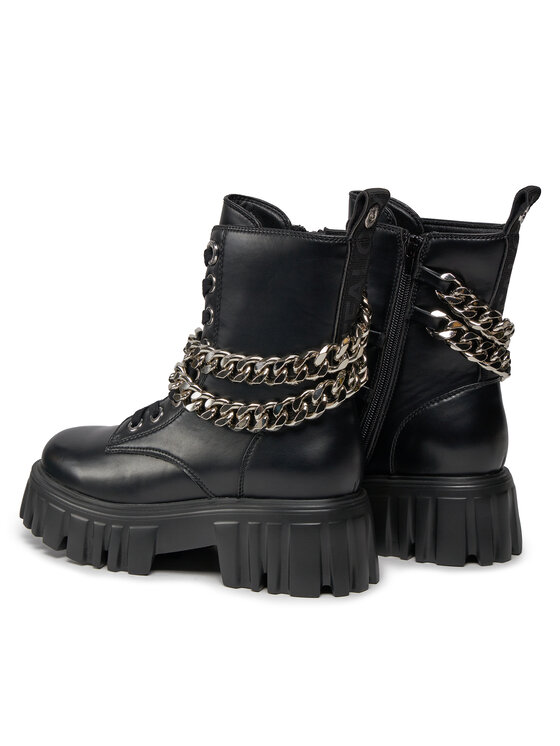 Buffalo Šnurovacia obuv Buffalo Lion Lace Up T-Chain 1622367 Čierna