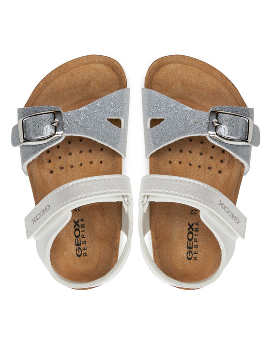 Geox Сандали Geox B Sandal Chalki Girl B922RA 0NFKC C0007 M Бял