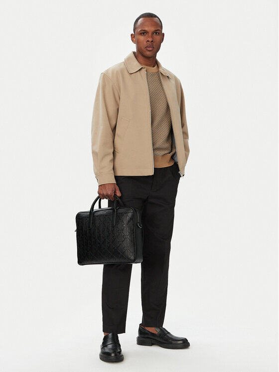 Calvin Klein Servietă Calvin Klein Emblem Aop Deboss LV04D3561G Negru