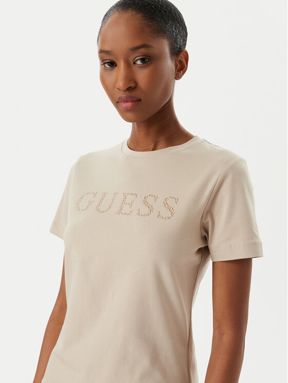 Guess Guess T-shirt V6RI20 J1314 Beige Regular Fit