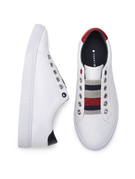 Tommy Hilfiger Sneakersy Tommy Hilfiger Tommy Elastic Essential Sneaker FW0FW03707 Bílá