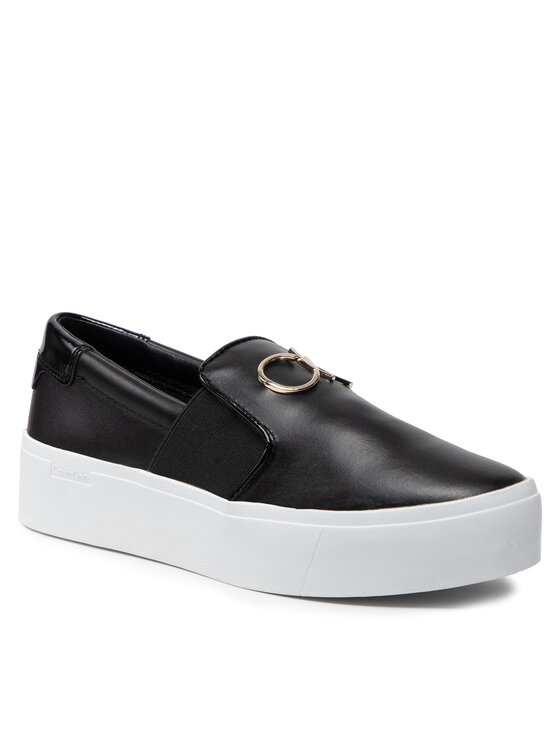 Calvin Klein Zapatillas de tenis Calvin Klein Flatform Slip On W/hdw HW0HW00652 Negro