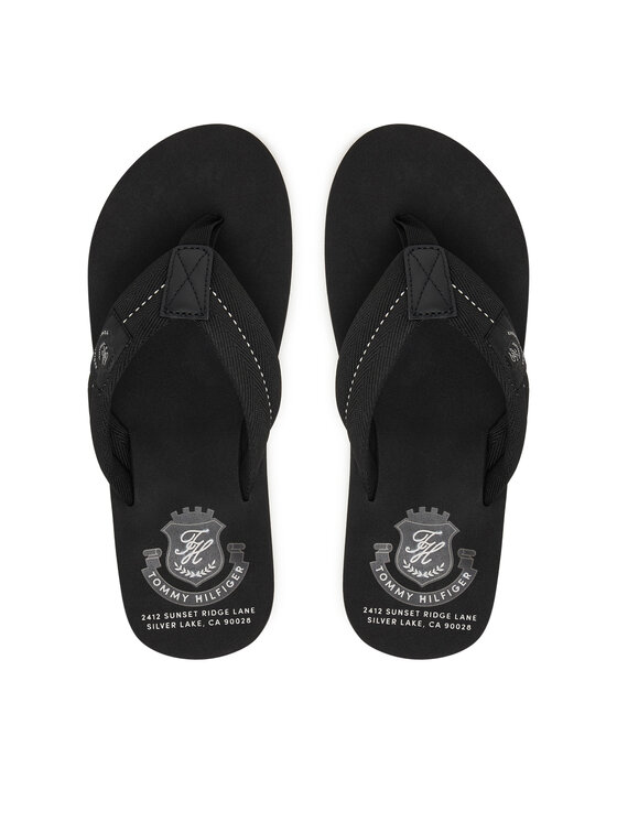 Tommy Hilfiger Infradito Tommy Hilfiger Patch Hilfiger Beach Sandal FM0FM05804 Nero