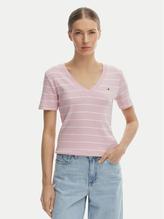 Tommy Hilfiger Tommy Hilfiger Camiseta New Cody WW0WW40584 Rosa Slim Fit