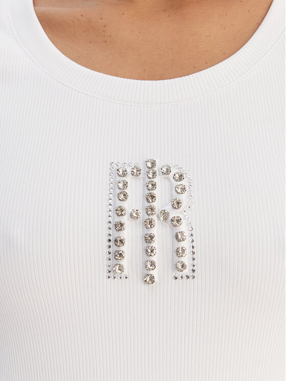 Fracomina Fracomina Camiseta FP26ST3001J42701 Blanco Slim Fit