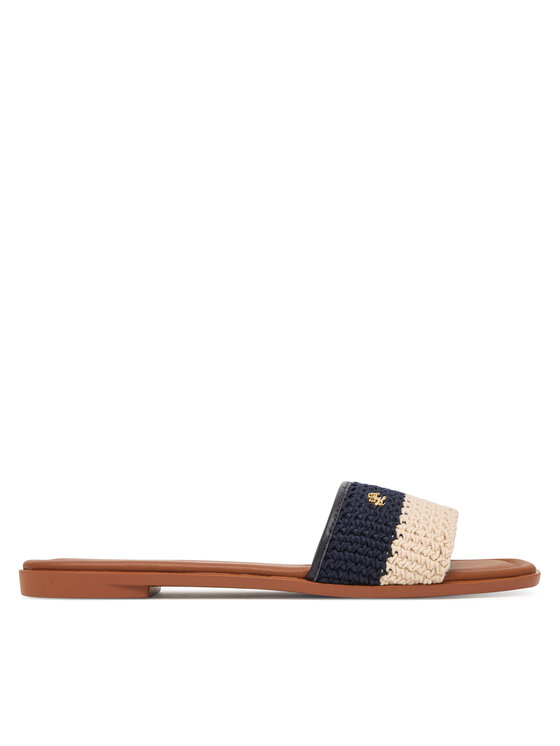 Tommy Hilfiger Papucs Tommy Hilfiger Flat Mule Crochet FW0FW09513 Sötétkék