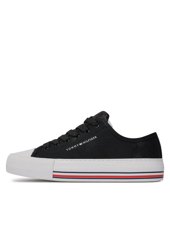Tommy Hilfiger Trampki Tommy Hilfiger Low Cut Lace-Up Sneaker T3A9-33185-1687 S Czarny