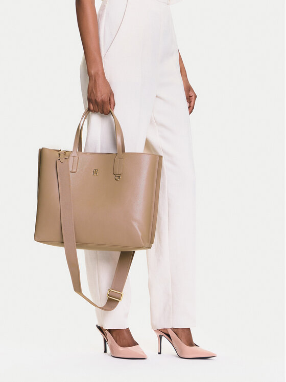 Tommy Hilfiger Soma Tommy Hilfiger Th Distinct Satchel AW0AW17463 Bēšs