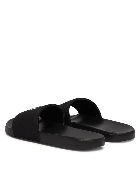 Calvin Klein Natikači Calvin Klein Nemo - Canvas Signature Logo Sliders HW0HW02960 Črna