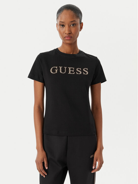 Guess Guess Футболка V6RI20 J1314 Чорний Regular Fit