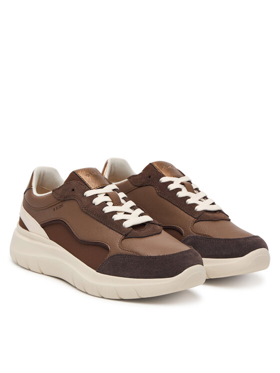 Geox Sneakersy Geox D Plummery D65YNA 5422 C6049 Brązowy