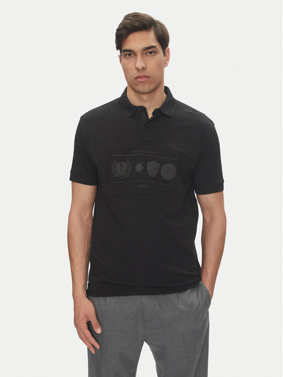 BOSS BOSS Поло Percy Heritage 50538111 Чорний Relaxed Fit