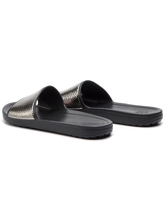 Crocs Nazouváky Crocs Sloane Metaltext Slide W 205737 Stříbrná