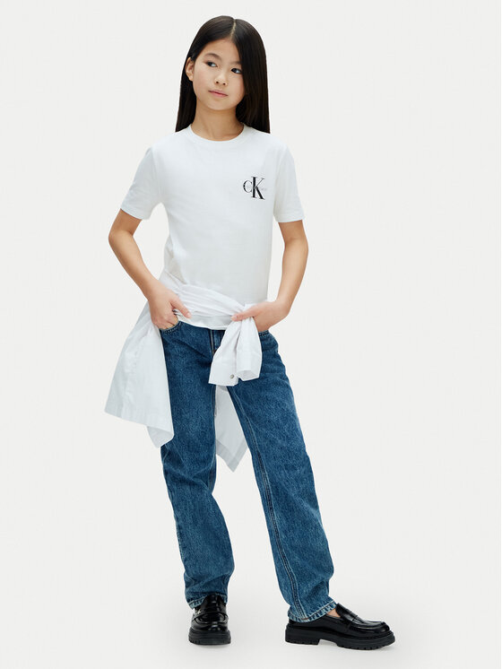 Calvin Klein Jeans Calvin Klein Jeans Camiseta Chest Monologo LV1CKSJA32 Blanco Regular Fit