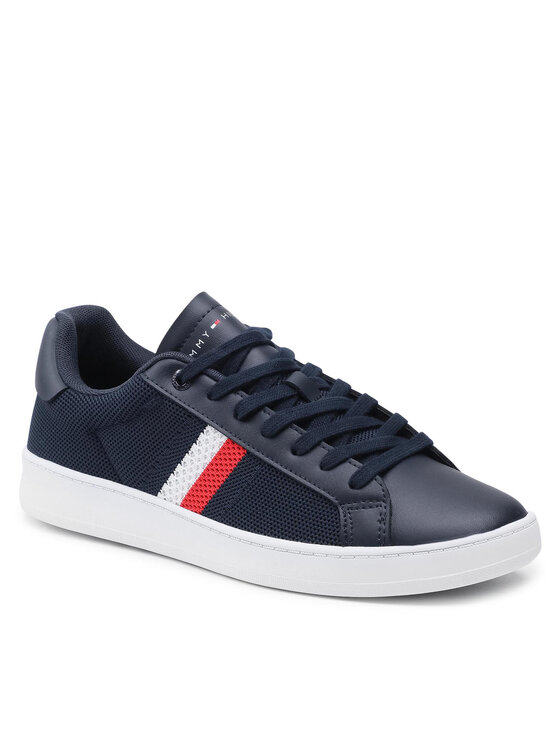 Tommy Hilfiger Αθλητικά Tommy Hilfiger Cupsole Court Stripes Knit Mix FM0FM03606 Σκούρο μπλε