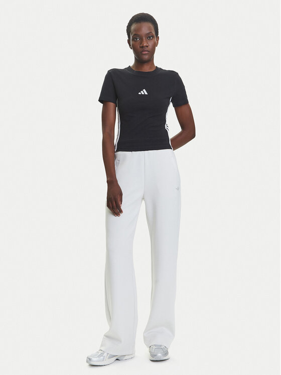 adidas adidas Футболка Essentials 3-Stripes JC8325 Чорний Slim Fit