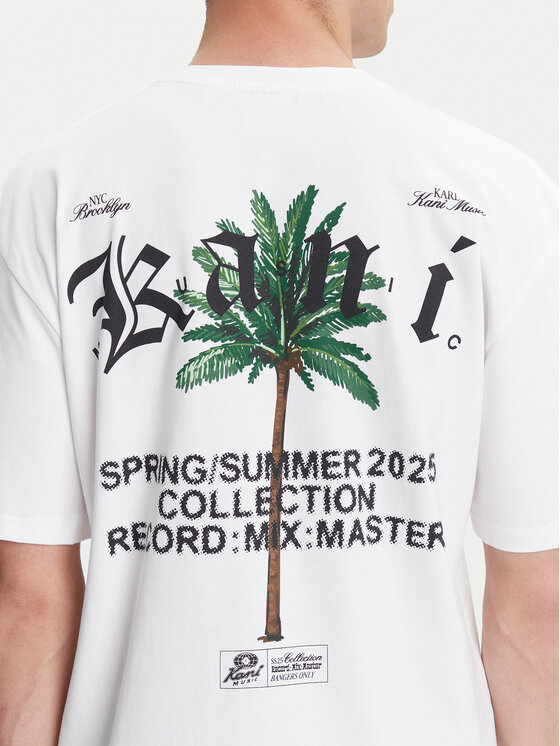 Karl Kani Karl Kani T-shirt Palm Print PD00005330 Bianco Relaxed Fit